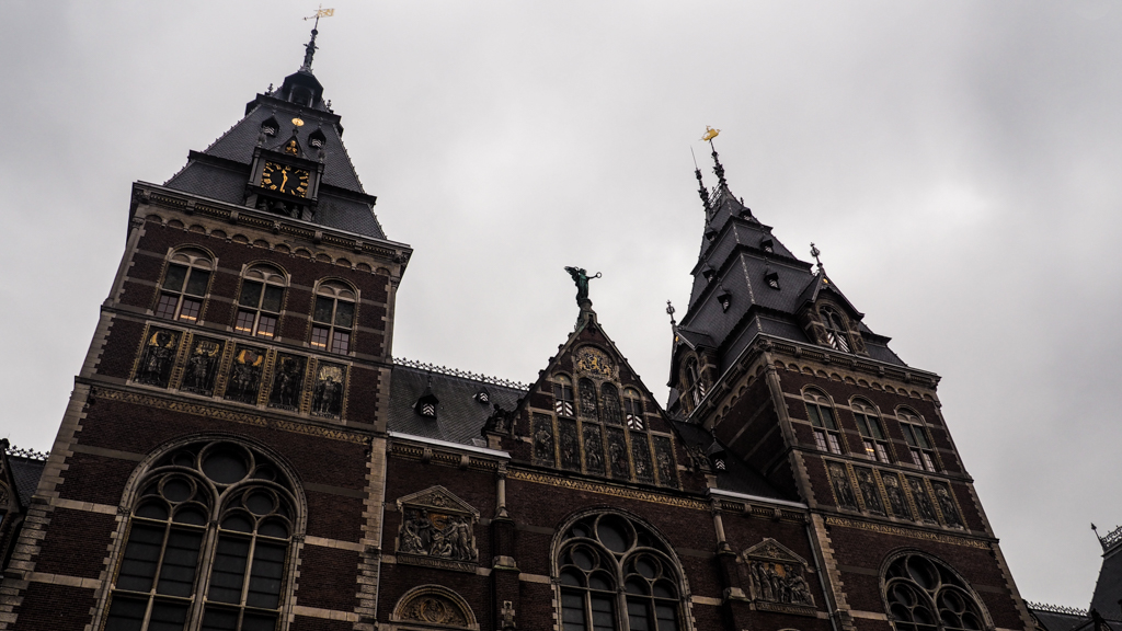 Rijksmuseum exterior in Amsterdam, Netherlands