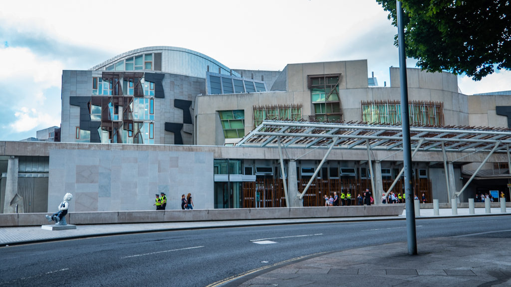 Scottish Parliament Building in Edinburgh which is a Trainspotting film location