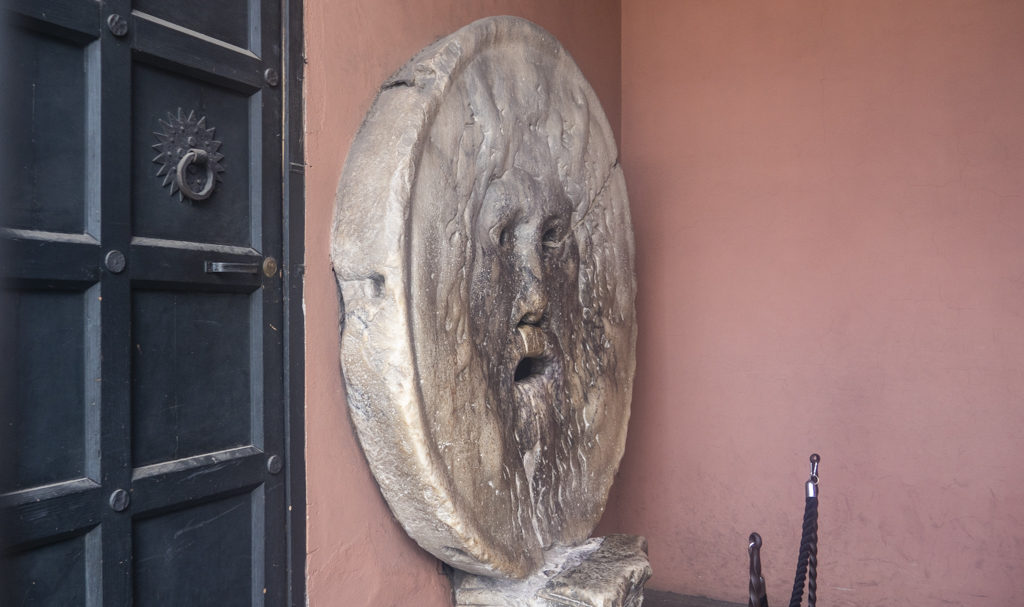 Mouth of Truth in Santa Maria in Cosmedin church in Rome, a Roman Holiday Filming Location