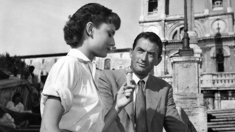 Anne and Joe on the Spanish Steps, Rome in Roman Holiday (1953)