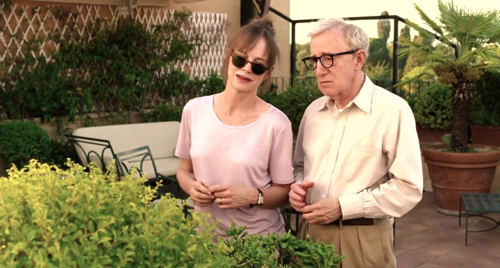 Jerry and Phyllis look out of their courtyard in To Rome with Love (2012)