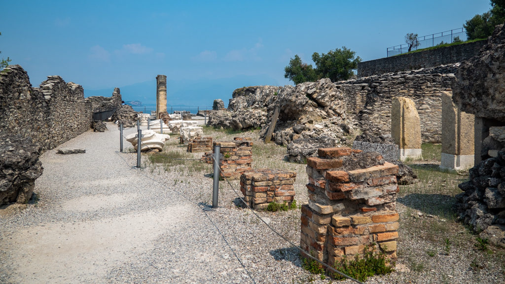 Roman ruins in Grotte di Catullo in Sirmione on Lake Garda, Italy which are a Call Me By Your Name filming location