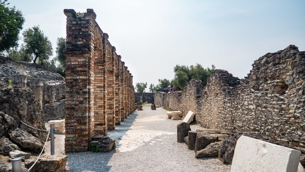 Roman ruins in Grotte di Catullo in Sirmione on Lake Garda, Italy which are a Call Me By Your Name filming location