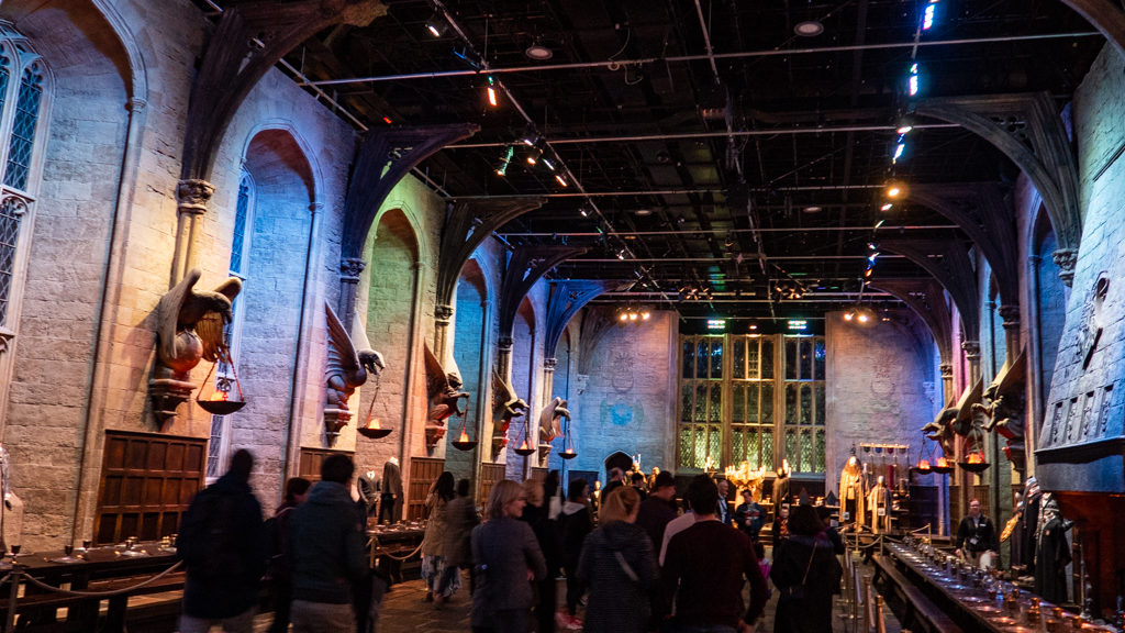 The Great Hall soundstage at the Harry Potter Studios in London