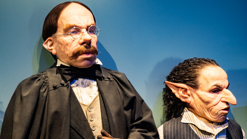 Professor Flitwick and Griphook models at Harry Potter Studios in London