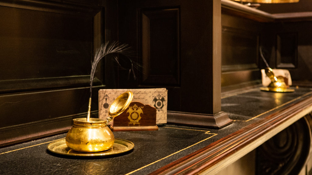 Gringotts desk at Harry Potter Studios in London