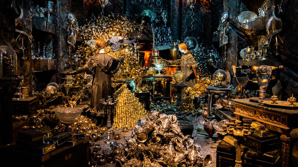Inside Ballatrix Lestrange's vault in Gringotts at the Harry Potter Studios in London