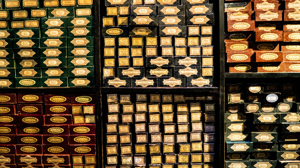 Wands at the Studio Shop/Gift Shop at Harry Potter Studios in London