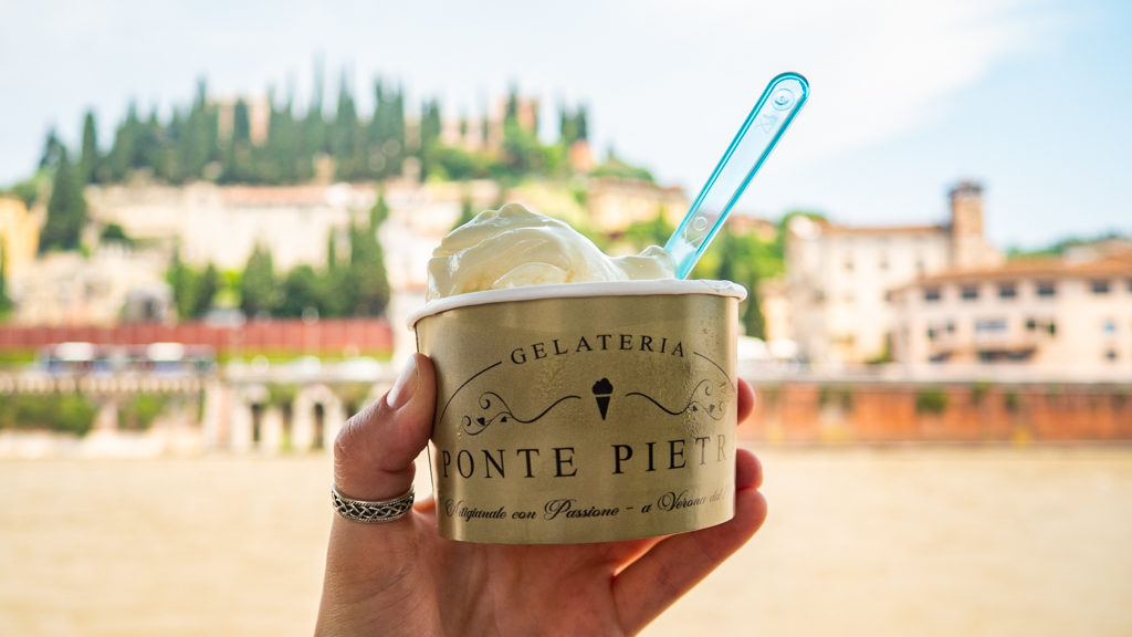 Gelato from Gelataria Ponte Pietra in Verona, Italy