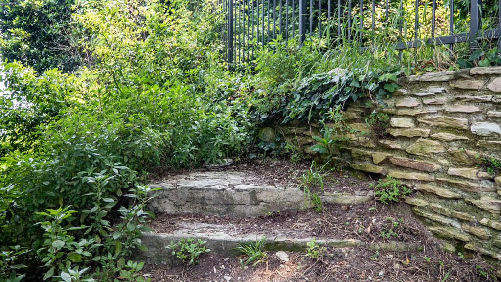 Steps down to Jamaica Beach on Sirmione, Lake Garda in Italy, a Call Me By Your Name filming location