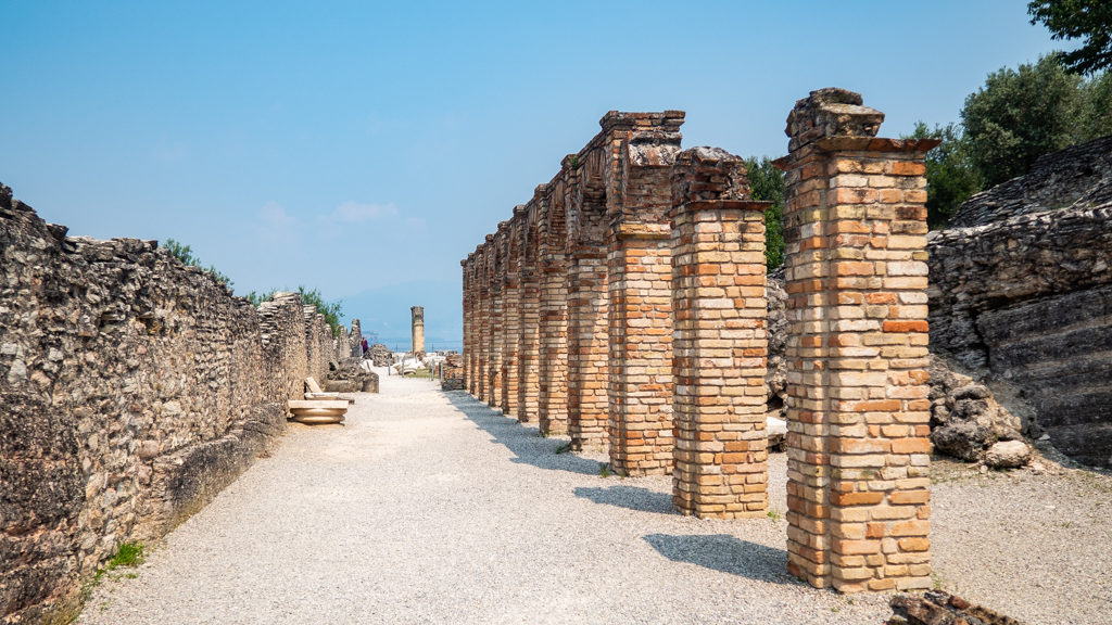 Roman ruins in Grotte di Catullo in Sirmione on Lake Garda, Italy which are a Call Me By Your Name filming location