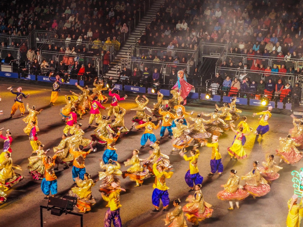 Asian dancers at the Royal Edinburgh Military Tattoo
