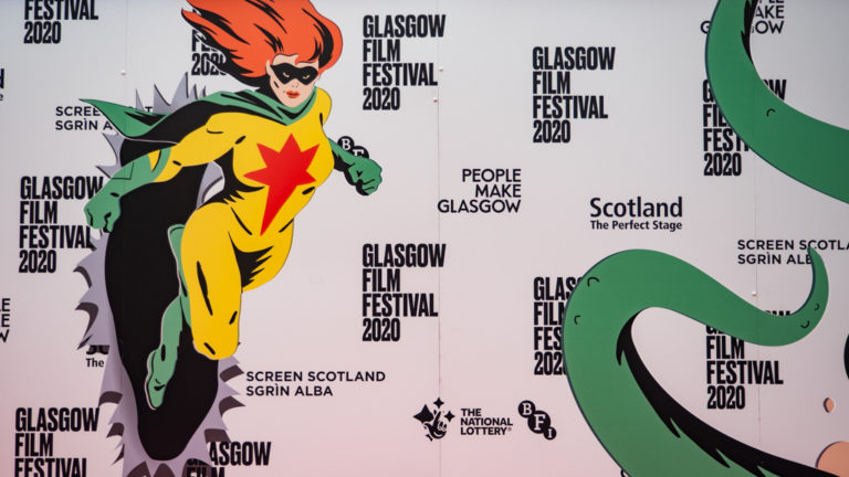 Red Carpet Background at Glasgow Film Festival 2020 in Glasgow, Scotland