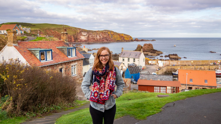 Almost Ginger blog owner at St Abbs in Scotland