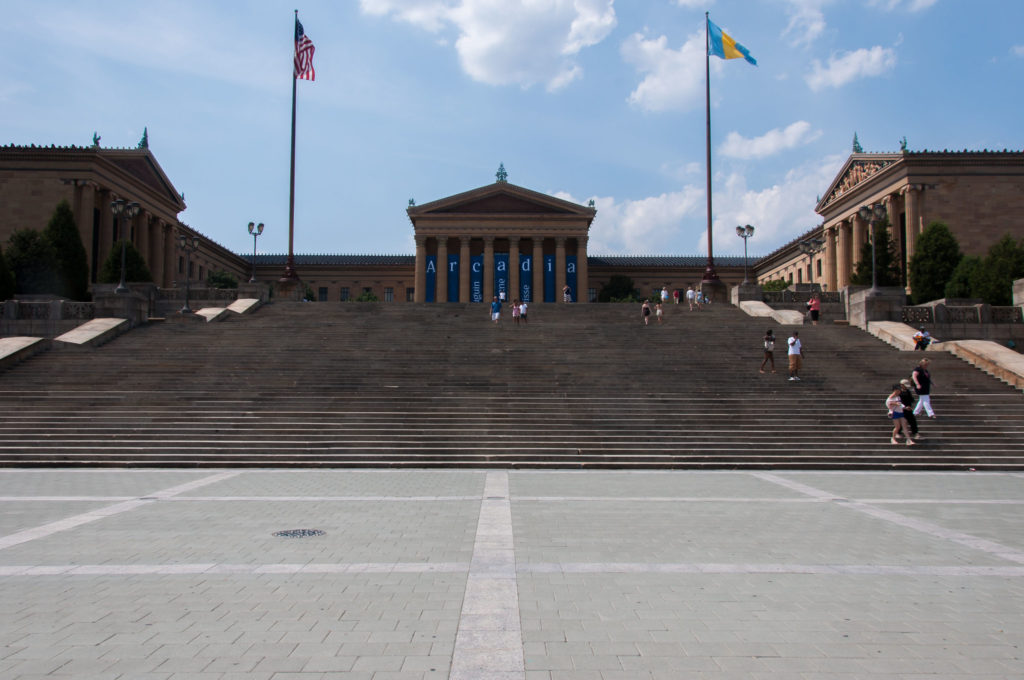 Famous Movie Location Rocky Steps at the Philadelphia Museum of Art in Philadelphia, Pennsylvania USA