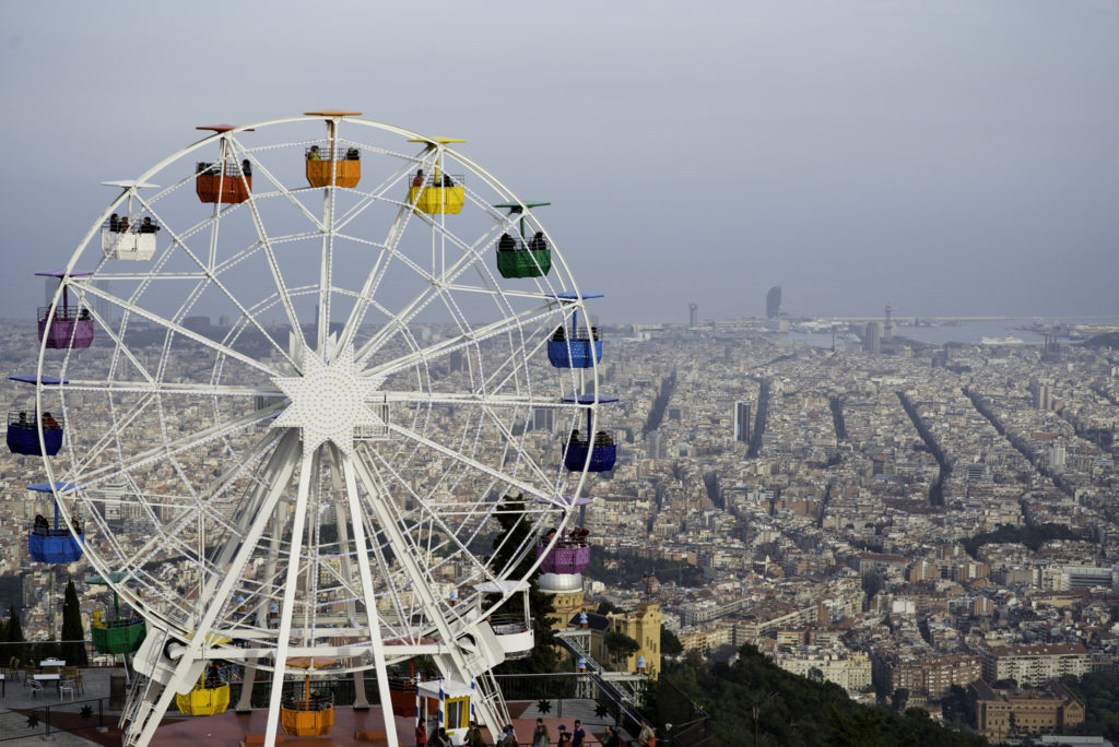 Tibidabo Amusement Park in Barcelona, Spain