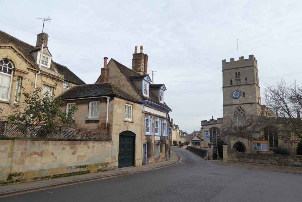 St George's Square in Stamford, Lincolnshire in England