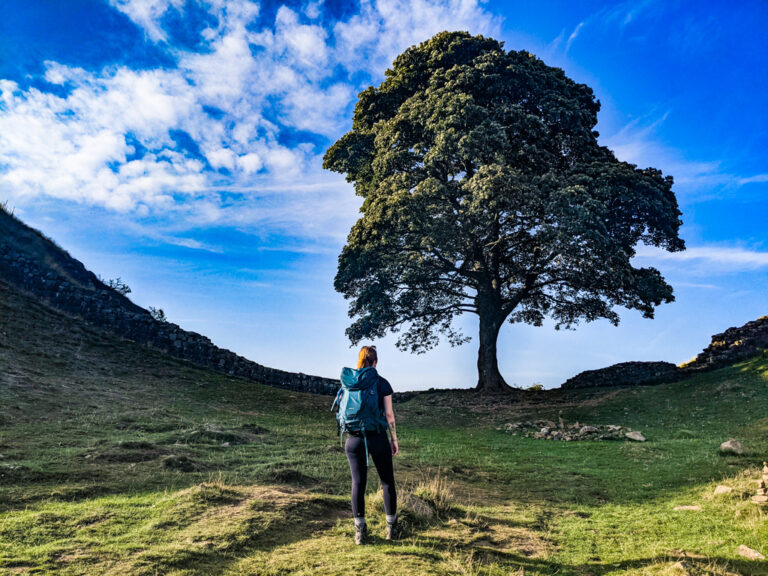 Almost Ginger blog owner near Sycamore Gap on Hadrian's Wall, England