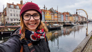 Almost Ginger blog owner at Nyhavn in Copenhagen, Denmark