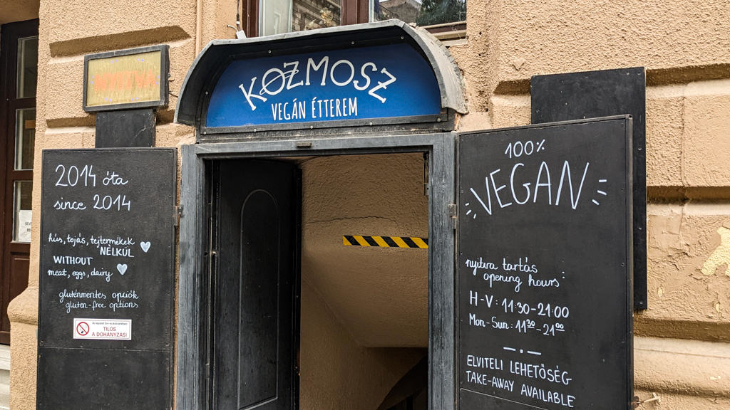 Kozmosz Vegan Restaurant in 2 days in Budapest, Hungary