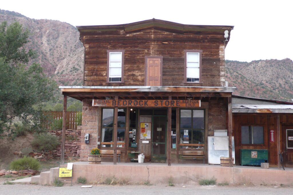 Bedrock Store in Colorado Old West ramshackle building