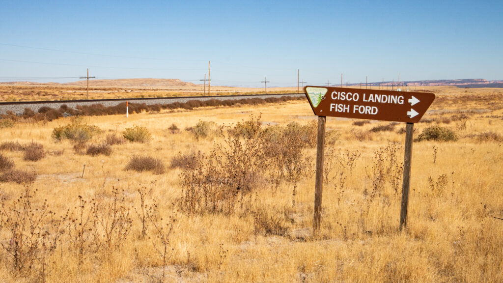 Cisco Landing Fish Ford signpost in Cisco, Thompson Springs, Utah