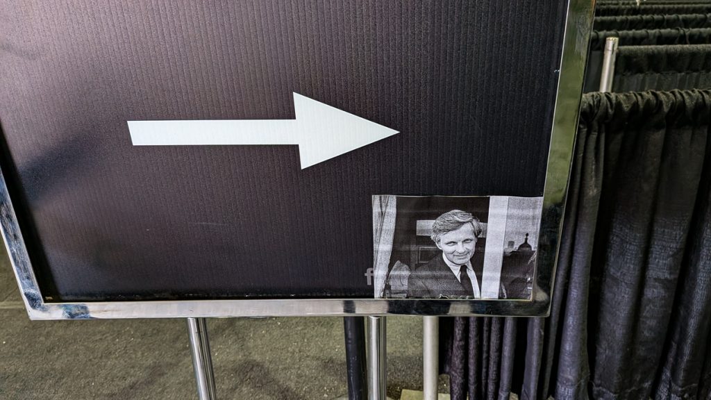 Alan Alda pictures outside the Local Lens screenings at 2026 Sundance Film Festival in Park City, Utah